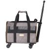 VEVOR Cat Carrier with Wheels, Airline Approved Rolling Pet Carrier with Telescopic Handle and Shoulder Strap, Dog Carrier with Wheels for Pets under